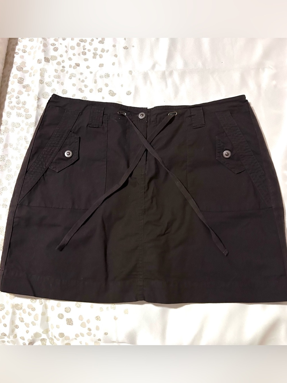 Women’s Dark Brown Utility Mini Skirt Skort Classic Everyday Style